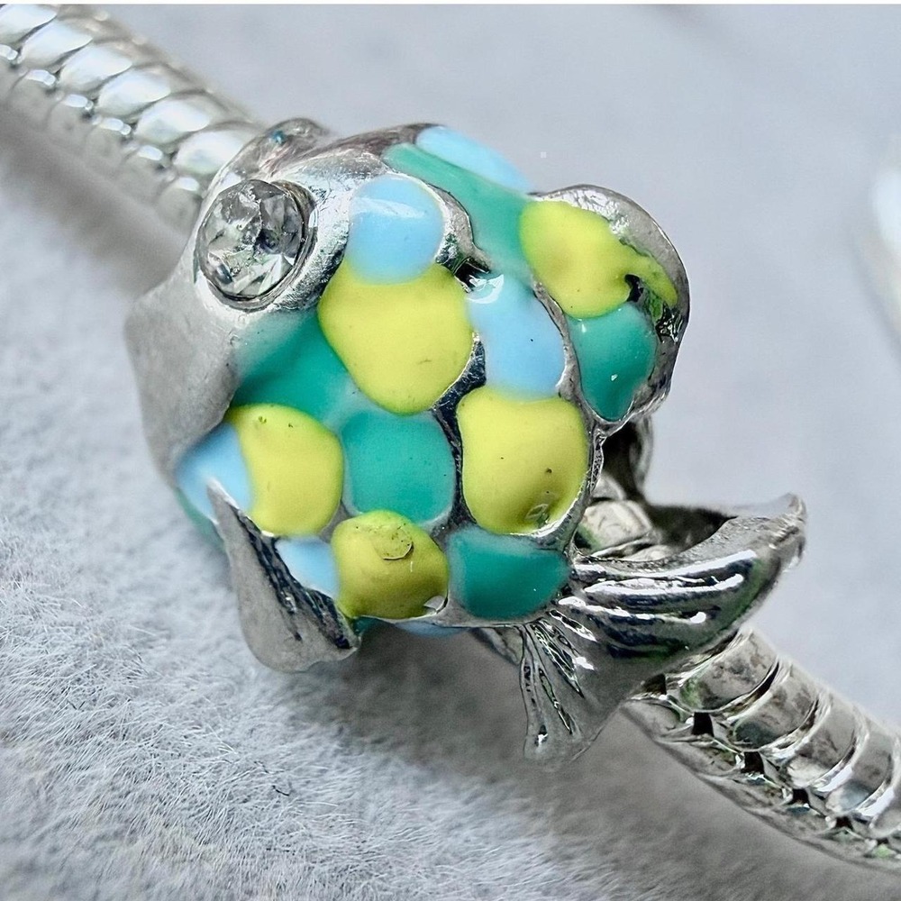 Tropical Spotted Fish Enamel Bead Charm fits PANDORA